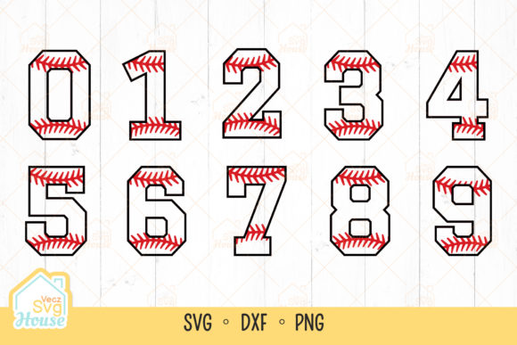 Baseball Numbers SVG Bundle for Team Designs