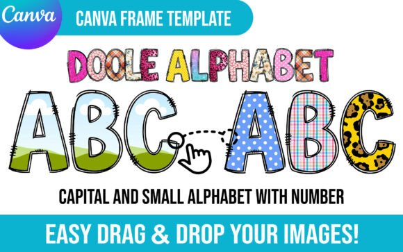 Canva Frame Doodle Alphabet Editable Font