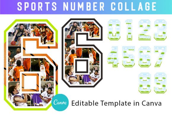 Creative Sports Number Photo Collage for Dynamic Designs