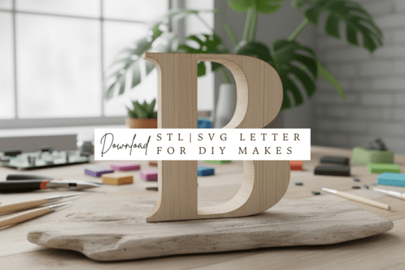Elegant Playfair Display Letter B: SVG & STL for Crafters