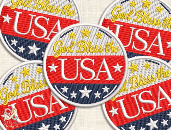 GOD BLESS the USA Patch Embroidery File: A Design Tribute