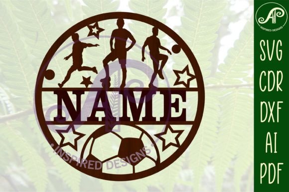 Male Soccer/Football Name Sign SVG for Personalized Decor