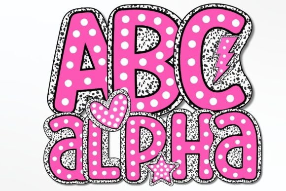 Polka Dot & Doodle Dot Background Letters