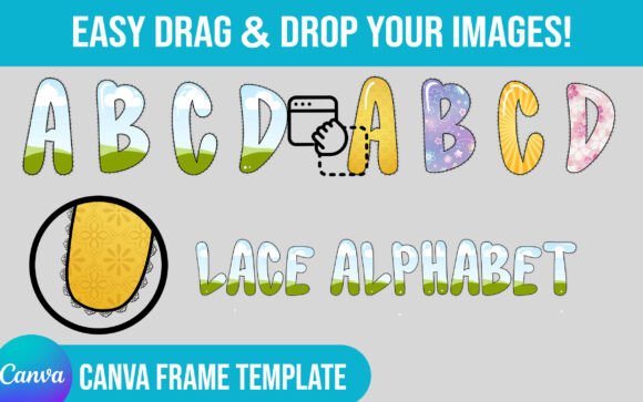Preppy Lace Canva Alphabet Template