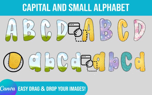 Preppy Lace Canva Alphabet Template