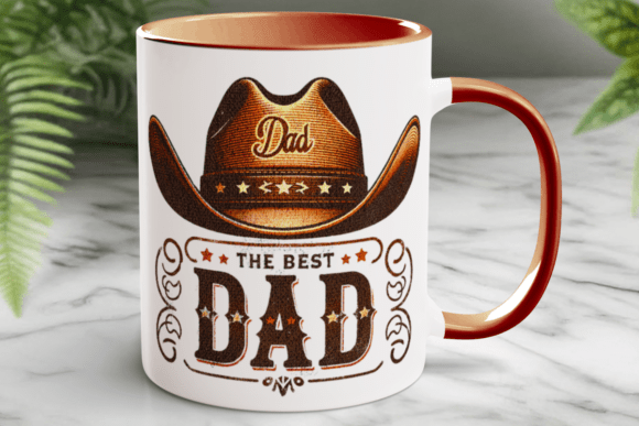 Western Fathers Day Cowboy Dad Mug PNG